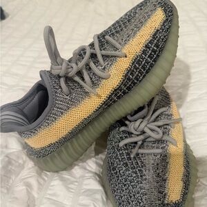 Kids Gray and Yellow Sneakers